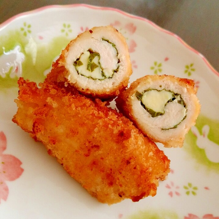 鶏むねで 青じそ&チーズ巻!!